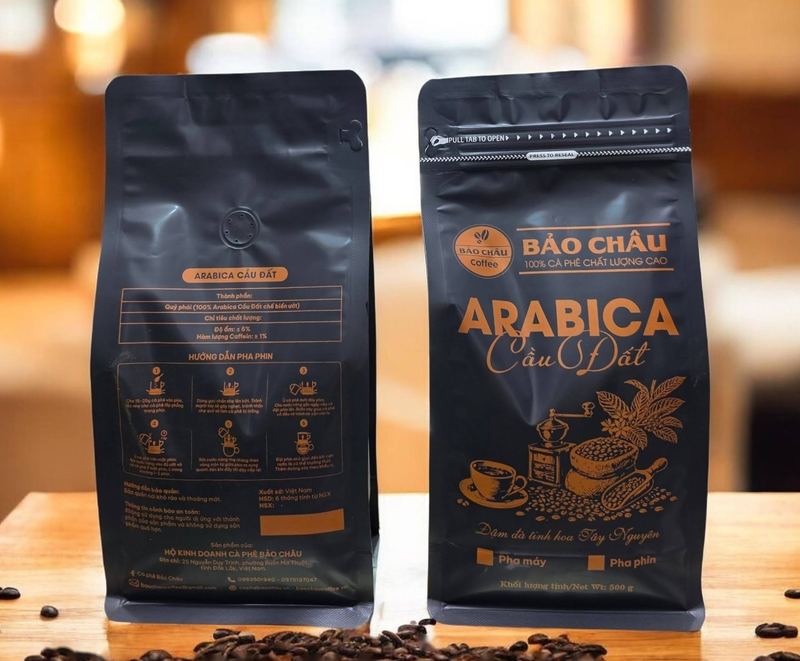 Túi cà phê Arabica Cầu Đất Bảo Châu