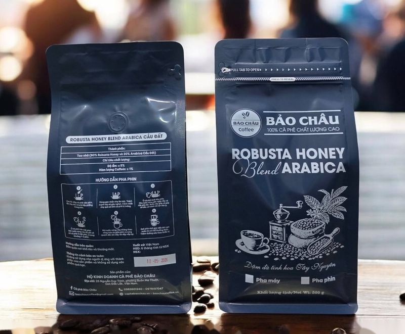 Túi cà phê Robusta Honey Blend Arabica Bảo Châu