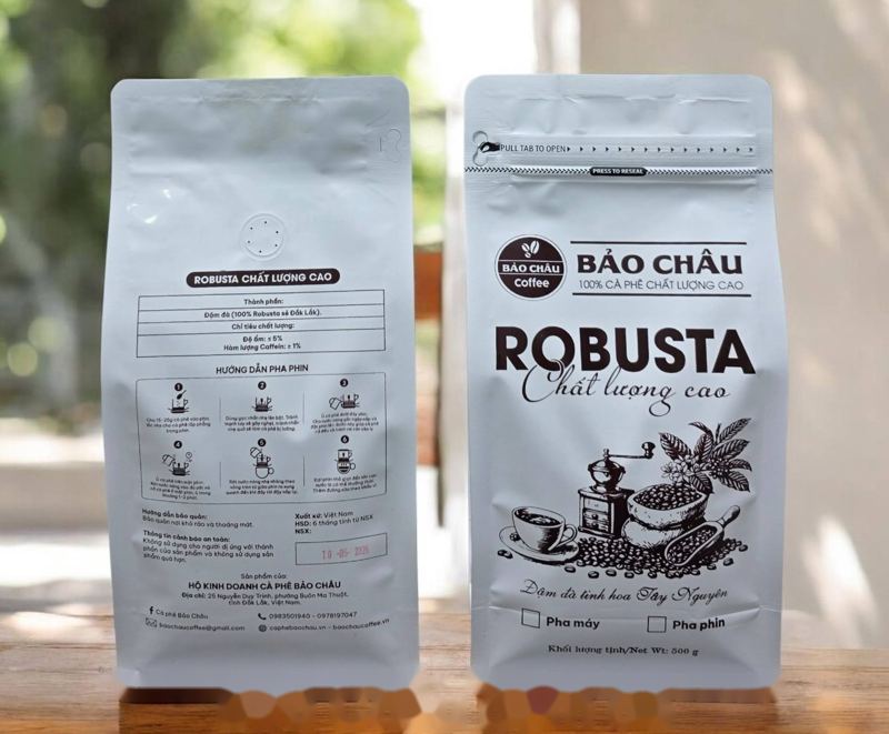Túi cà phê Robusta chất lượng cao Bảo Châu